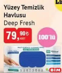 DEEP FRESH YÜZEY TEMİZLİK HAVLUSU 100'LÜ